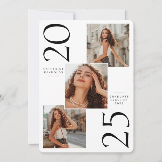 3 foto's Modern Afstuderen Kaart (Voorkant)
