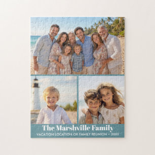 3 Foto's moderne collage met familietekst Legpuzzel