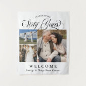 3 Foto's Namen 60ste Huwelijksjubileum Welkom Wandkleed (Voorkant)