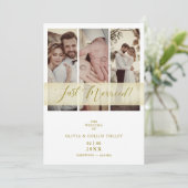 3 foto's Net getrouwd met de hand geschreven citaa (Staand voorkant)