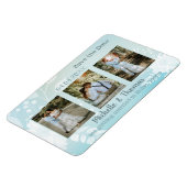 3 Foto's Pastel Turquoise Save the Date Magnet Magneet (Linkerzijde)