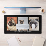 3 foto's Pet Dog Love is een viervoetig woord zwar Bureaumat<br><div class="desc">3 Foto's Pet Dog Love is een vierbenig woord zwart moderne eenvoud die u gemakkelijk kunt personaliseren met uw foto's van uw huisdier, en personaliseer de quote tagline als u dat wenst. Achtergrond en tekst kunnen in elke kleur worden gewijzigd via de optie Verder bewerken.</div>