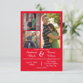 3 Foto's rood - 3x5 Weddenschap Kaart (Staand voorkant)
