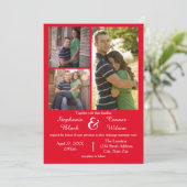 3 Foto's Rood - Weddenschap Kaart (Staand voorkant)