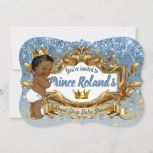 3 foto's Royal African Prince Blue Glitter Drip Kaart