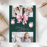 3 Foto's Roze Retro Vintage Kerstmis Feestdagenkaart<br><div class="desc">De 3 foto's Pink Retro Vintage Christmas Holiday Kaart combineert de charme van het midden van de eeuw design met moderne personalisatie, zodat u drie van uw favoriete vakantiefoto's kunt delen in een speelse en nostalgische stijl. Deze kaart omarmt een zacht roze kleurenpalet met levendige retro-elementen, waardoor het zowel opvallend...</div>