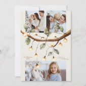 3 foto's Rustieke Botanische Kerst Feestdagenkaart (Voorkant)