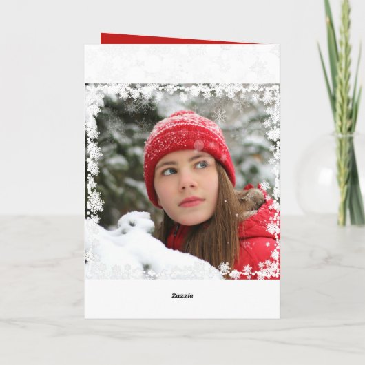 3 Foto's Venster Snowflake Bekleding Kerst Feestdagen Kaart (Achterkant)