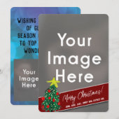 3 foto's Vrolijk kerstfeest Feestdagenkaart (Voorkant / Achterkant)