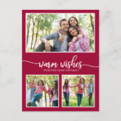 3 Foto's Warm maakt eenvoudige, moderne Kerstmis Briefkaart (Voorkant)