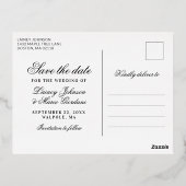 3 Foto's White en Gold Foil Bespaar de datum Folie Uitnodiging Briefkaart (Achterkant)