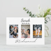 3 foto's Wil je mijn bruidsmeisje zijn? Voorstel Kaart (Staand voorkant)