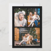 3 Foto's Zwarte Kerstboom Lettering Feestdagenkaart (Achterkant)