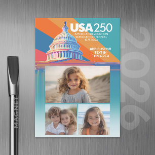 3 Fotosamenstelling - VS 250 Hoofdkoepel Amerika Magnetische Uitnodiging