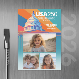 3 Fotosamenstelling - VS 250 Hoofdkoepel Amerika Magnetische Uitnodiging