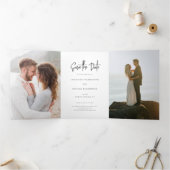 3 Fotoscript Wedding Sla de datum op Drieluik Aankondiging (Binnen)