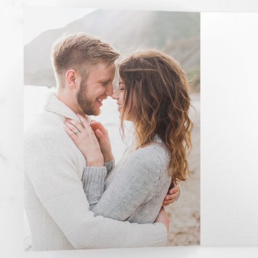 3 Fotoscript Wedding Sla de datum op Drieluik Aankondiging (Binnenzijde eerst)
