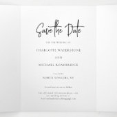 3 Fotoscript Wedding Sla de datum op Drieluik Aankondiging (Binnenkant midden)
