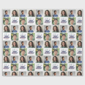 3 Fotoserie Collage Retro Kersttypografie Cadeaupapier (Vlak)