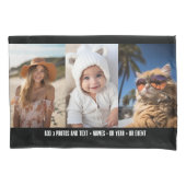 3 Fotosjabloon Moderne Minimale tekst onder Foto Kussensloop (Voorkant)