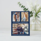 3 Fotospeler Model Comp-kaart blauw Briefkaart (Staand voorkant)