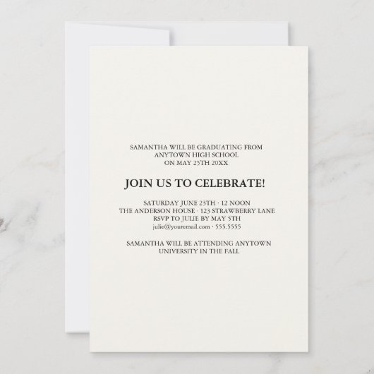 3 Fototijdlijnuitnodiging voor Afstuderen Kaart (Achterkant)