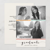 3 Fototijdlijnuitnodiging voor Afstuderen Kaart (Voorkant / Achterkant)