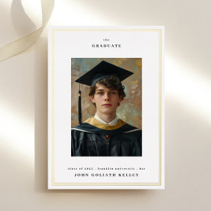 3 Fototypografie College Afstuderen Goud Lijst Folie Uitnodiging