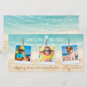 3-Fotozand is de New Snow Tropical Holiday Kaart (Voorkant / Achterkant)