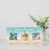 3-Fotozand is de New Snow Tropical Holiday Kaart (Staand voorkant)