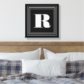 3 Frame Monogram | Zwart & Wit Canvas Afdruk (Insitu (Slaapkamer))