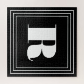 3 Frame Monogram | Zwart & Wit Legpuzzel (Horizontaal)