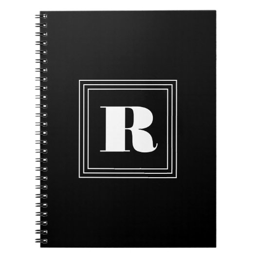 3 Frame Monogram | Zwart & Wit Notitieboek (Voorkant)