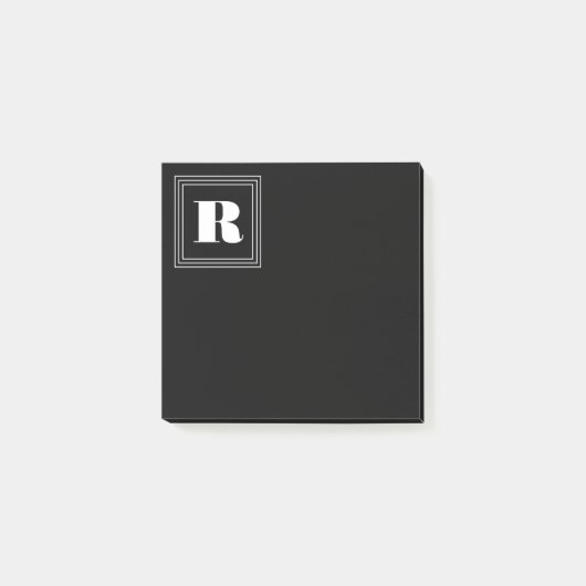 3 Frame Monogram | Zwart & Wit Post-it® Notes (Voorkant)