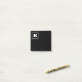 3 Frame Monogram | Zwart & Wit Post-it® Notes (Op bureau)