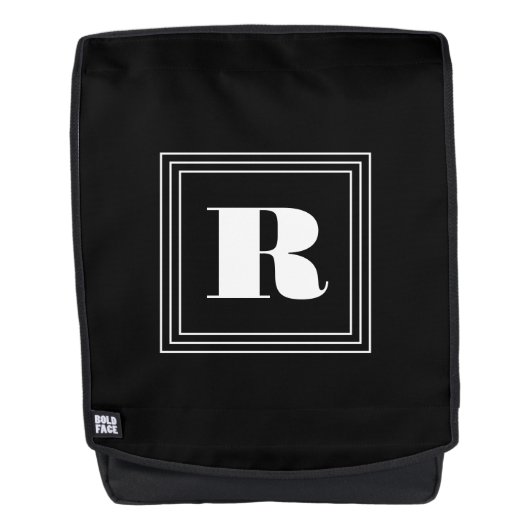 3 Frame Monogram | Zwart & Wit Rugtassen (Voorkant)
