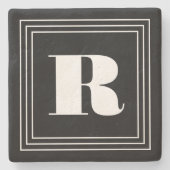 3 Frame Monogram | Zwart & Wit Stenen Onderzetter (Voorkant)