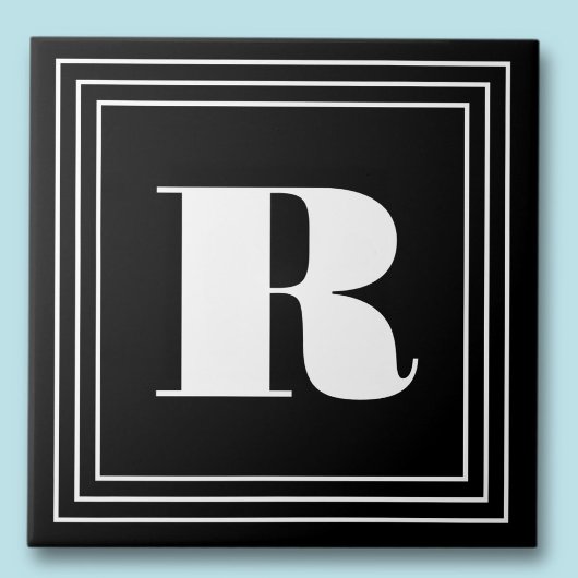 3 Frame Monogram | Zwart & Wit Tegeltje