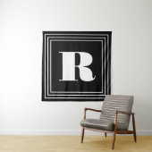3 Frame Monogram | Zwart & Wit Wandkleed (In situ)