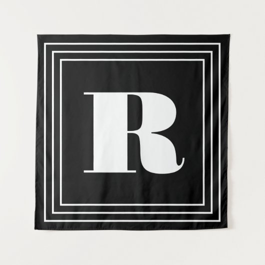 3 Frame Monogram | Zwart & Wit Wandkleed (Voorkant)