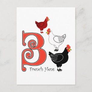 3 Franse hennen Briefkaart