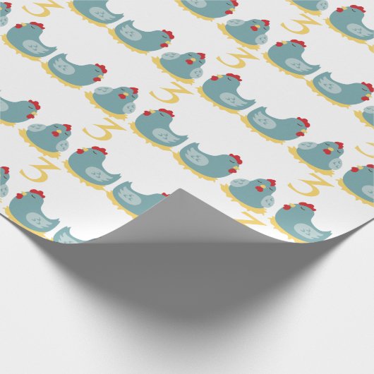 3 Franse hennen Cadeaupapier (Hoek)