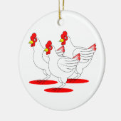 3 Franse hennen Keramisch Ornament (Links)