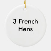 3 Franse hennen Keramisch Ornament (Achterkant)