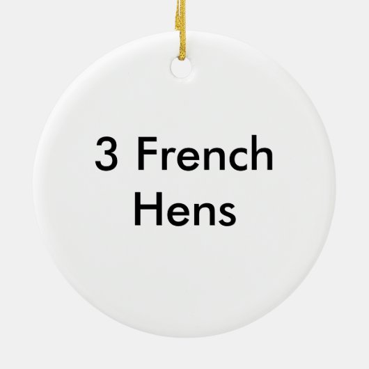 3 Franse hennen Keramisch Ornament (Achterkant)