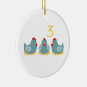 3 Franse hennen Keramisch Ornament (Rechts)