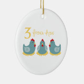 3 Franse hennen Keramisch Ornament (Rechts)