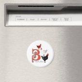 3 Franse hennen Magneet (Insitu (Vaatwasser))