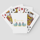 3 Franse hennen Pokerkaarten (Achterkant)