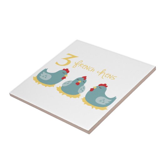 3 Franse hennen Tegeltje (Zijkant)